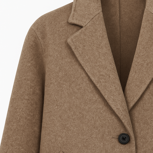 Abrigo entallado largo con solapas estructuradas y silueta recta