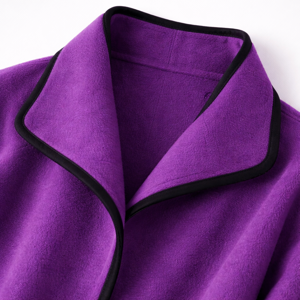 Abrigo de lana estructurado con ribetes en contraste y silueta definida