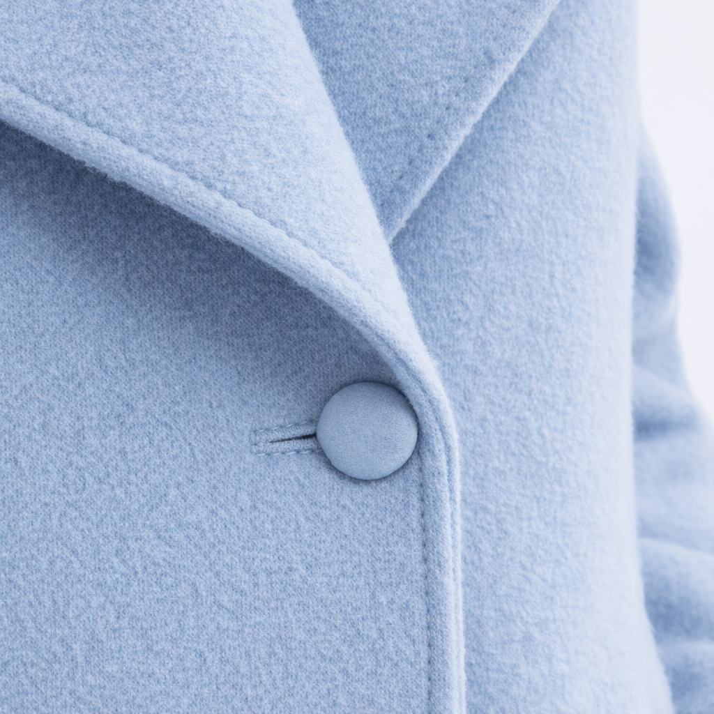 Abrigo de frente abierto con solapas amplias y mangas largas, diseñado para uso diario moderno