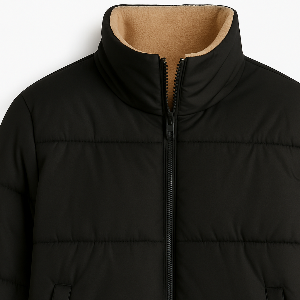 Chaqueta acolchada con cuello alto y forro interior suave, ideal para looks invernales casuales